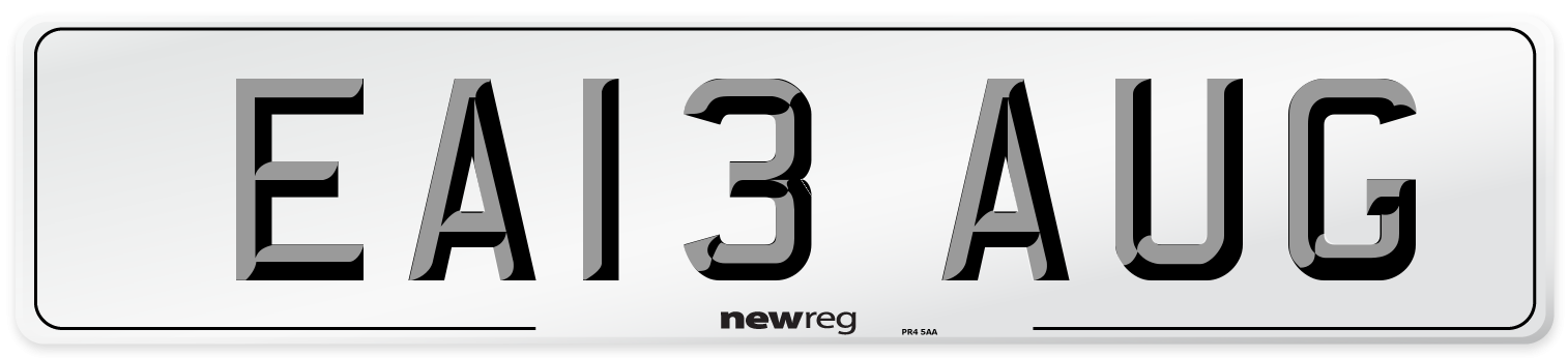 EA13 AUG Number Plate from New Reg